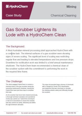 Gas Scrubber Lightens its Lode with a HydroChem Clean - HydroChem